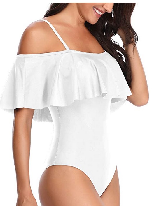 White One Piece Ruffled Bathing Suits To Try Out This Summer