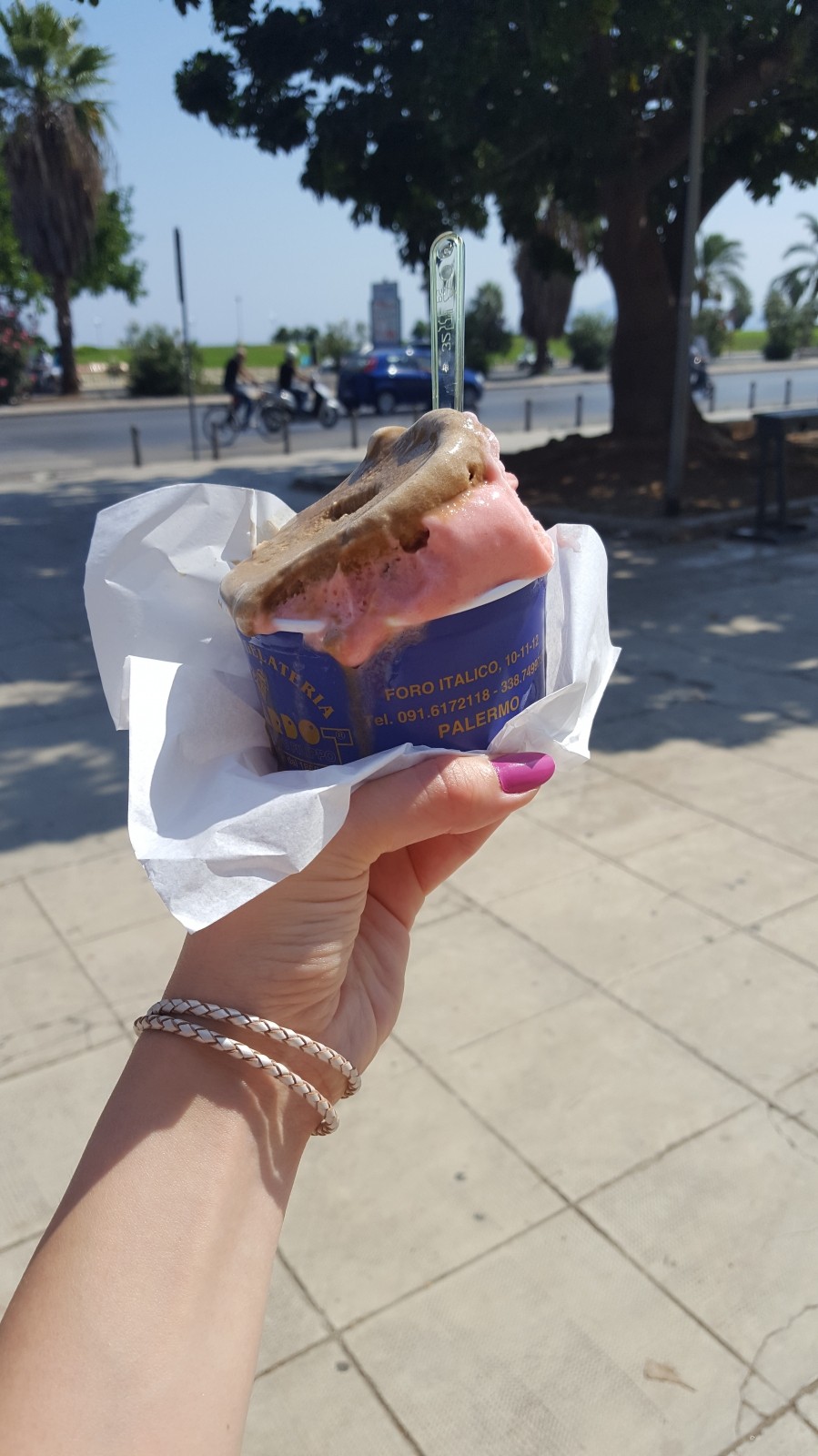 Female hand with ice cream