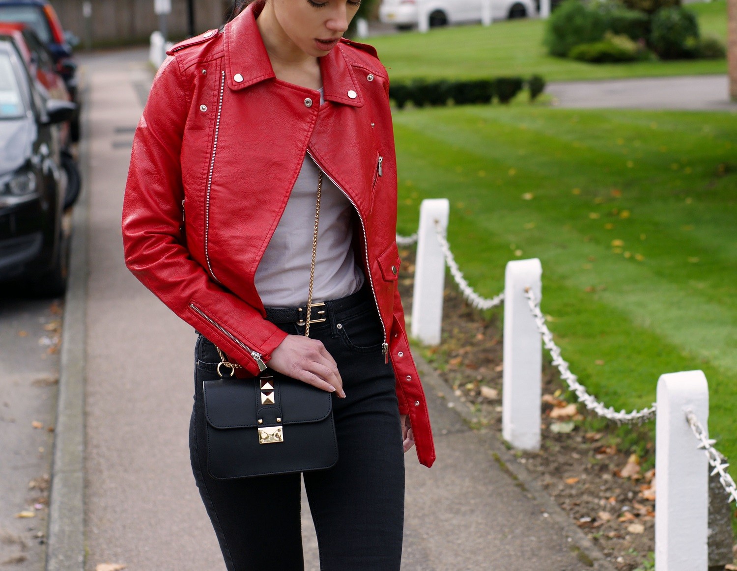 Brunette on Demand The Red Biker Jacket In My Wardrobe