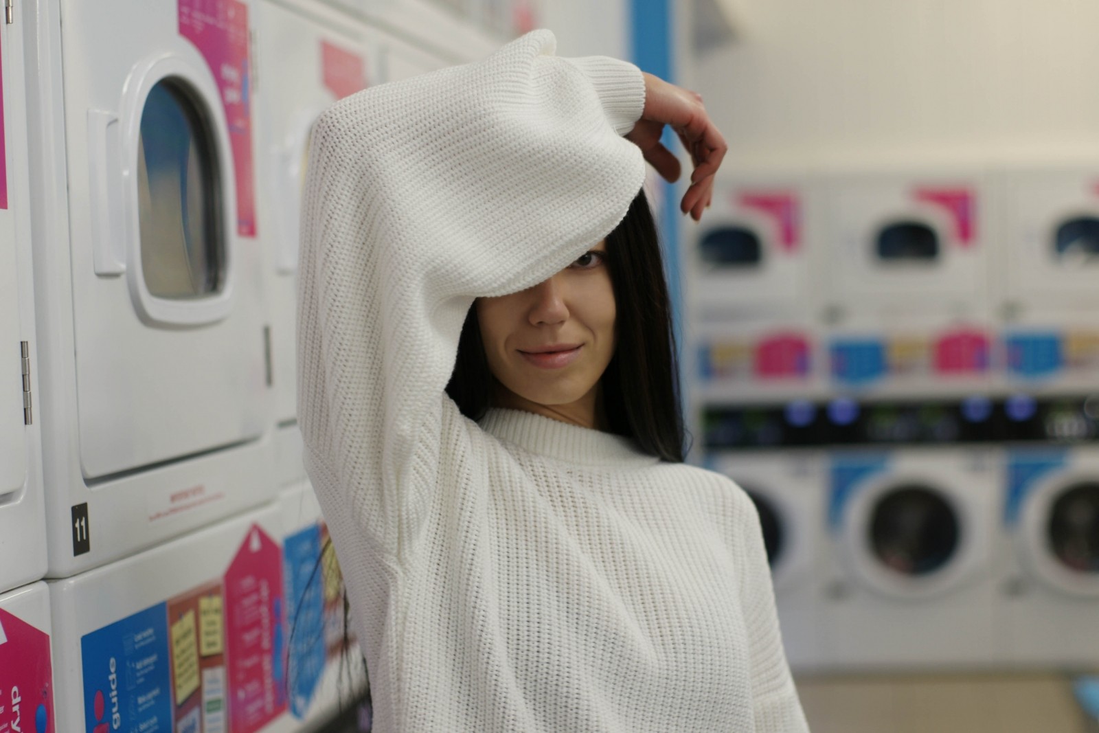 Oversized White Knitted Jumper