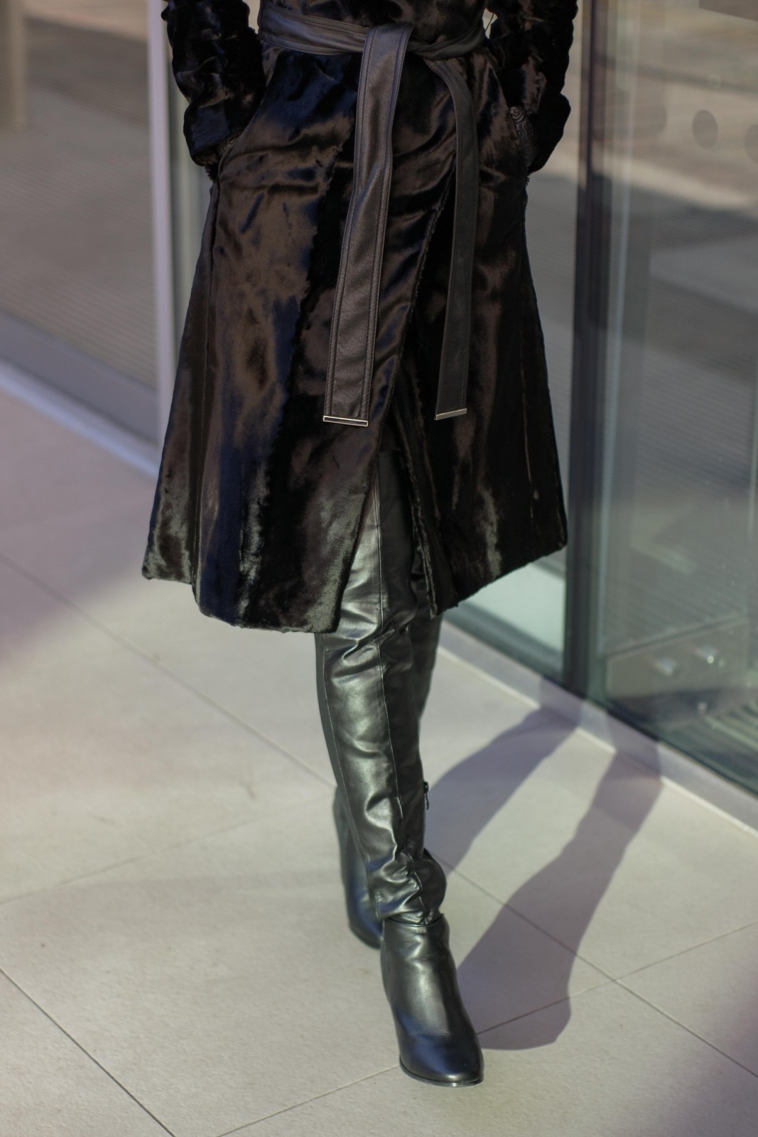 Longline Coat & Leather Boots