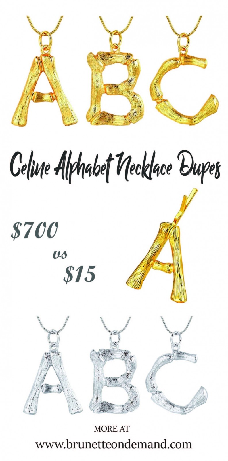 celine bamboo alphabet necklaces dupes under 15 brondema best designer dupes website