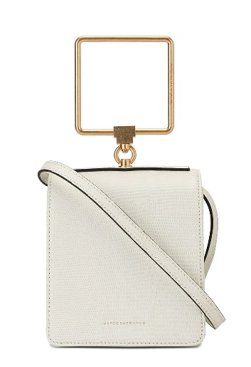 Marge Sherwood White Lizard Pump Handle Bag - Luxed