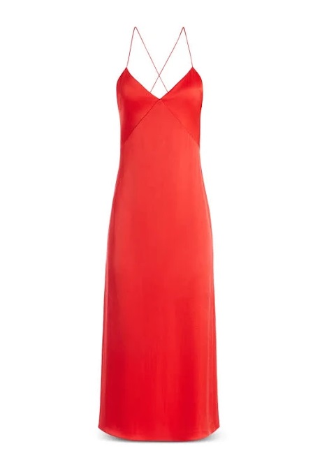 Alice + Olivia Loraine Seamed Slip Midi Dress 8 Red Slip Dresses To Consider For Your Next Date Night