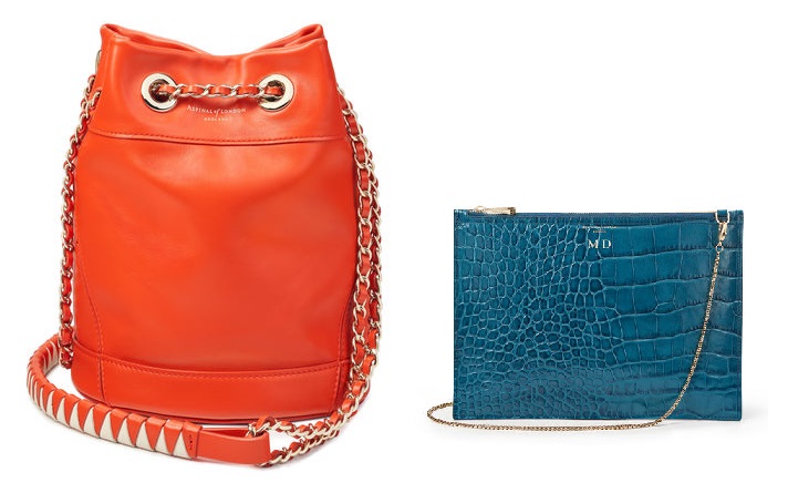 Aspinal of London Orange Duffle Bag and Soho Clutch