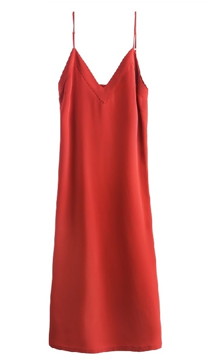 Blood Orange Silk Slip Dress to wear to a date night