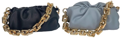 Cloud Pouch Dumpling Bags with chunky chain