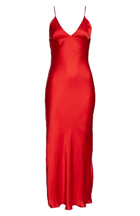 Red maxi hot sale slip dress