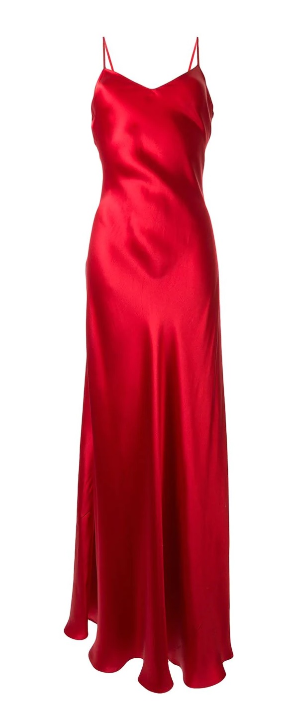 Ralph Lauren Red Slip Silk Dress