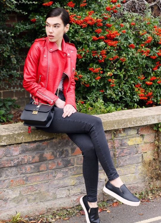 Brunette on Demand The Red Biker Jacket In My Wardrobe Brunette on Demand The Red Biker Jacket In My Wardrobe