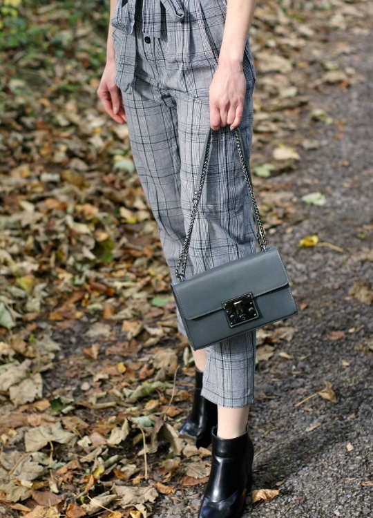 Brunette on Demand Wearing High Waisted Cigarette Trousers With Style